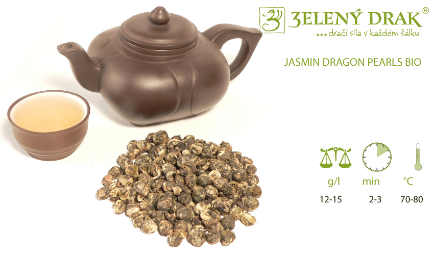 CHINA JASMIN DRAGON PEARLS BIO - zelený čaj - příprava