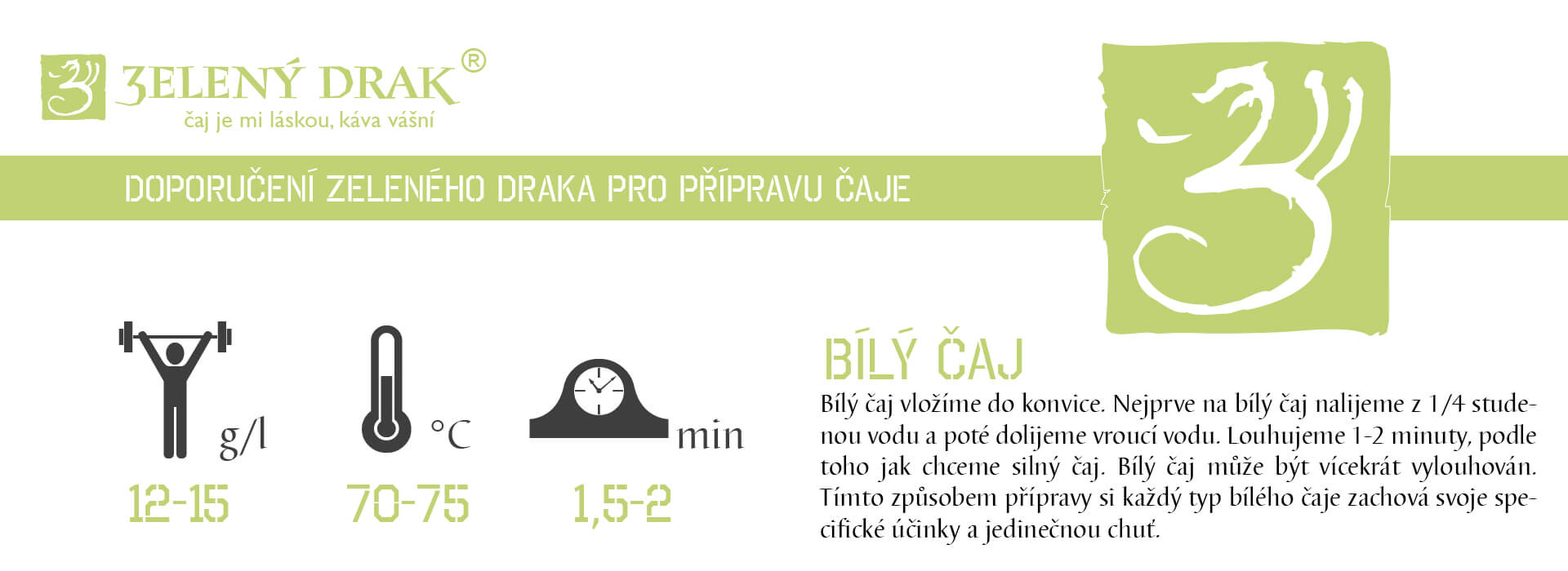 Prodej bílého, císařského, exkluzivního čaje. Příprava čaje od Zelený Drak čaj a káva