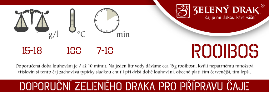 Prodej rooibos čajů. Příprava čaje od Zelený Drak čaj a káva