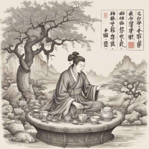 Vychutnání sypaného čaje s Lu Yuem