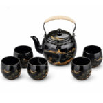 JAPONSKÁ ČAJOVÁ SOUPRAVA S KRAJINNÝM MOTIVEM