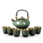 LUXUSNÍ ZELENÁ ČAJOVÁ SOUPRAVA • 750 ml + 6 šálků 100 ml pro dokonalý čajový rituál 🍵