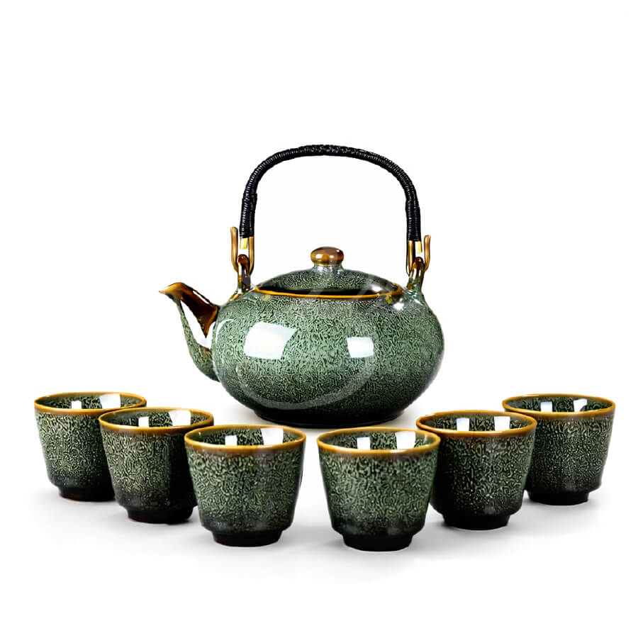 95029.jpg LUXUSNÍ ZELENÁ ČAJOVÁ SOUPRAVA • 750 ml + 6 šálků 100 ml pro dokonalý čajový rituál 🍵 - Obrázek 1