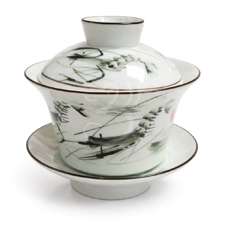 95039.jpg PORCELÁNOVÝ ZHONG • s motivem bambusu a vážky - Obrázek 1