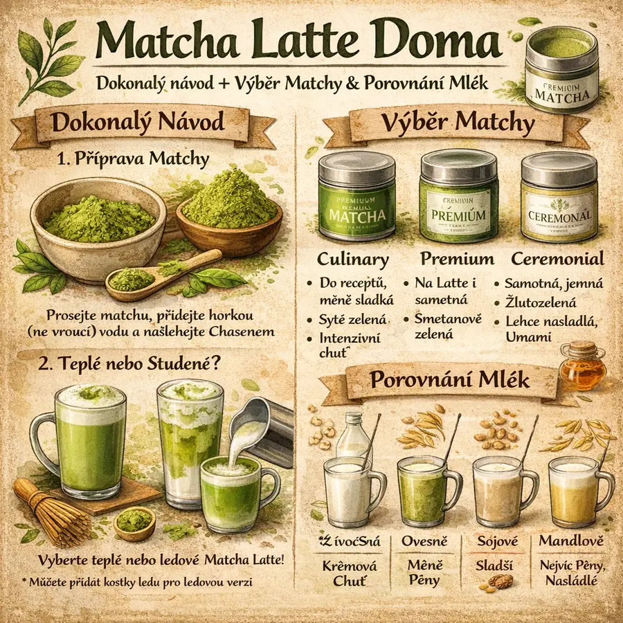 Domácí Matcha latte - dokonalý recept krok za krokem